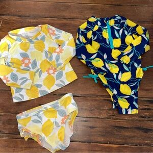 Lemon Print Baby Swimwear Sets bundle